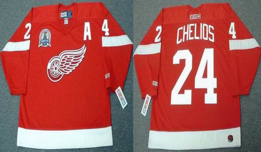 2019 Men Detroit Red Wings #24 Chelios Red CCM NHL jerseys1->detroit red wings->NHL Jersey